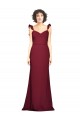 Mermaid Strapless Stretch Crepe Long Burgundy Prom Dress Canada