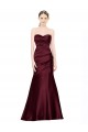 Mermaid Sweetheart Satin Long Burgundy Prom Dress Canada