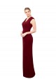 Mermaid V-Neck Soft Chiffon Long Burgundy Prom Dress Canada