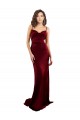 Sheath Cowl Neck Silk like Satin Long Burgundy Prom Dress Canada