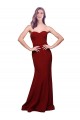 Sheath Strapless Stretch Crepe Long Burgundy Prom Dress Canada