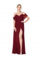 Trumpet High Neck Soft Chiffon Long Burgundy Prom Dress Canada