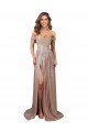A-Line Strapless Sequin Long Champagne Prom Dress Canada