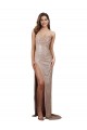 Mermaid Scoop Neck Sequin Long Champagne Prom Dress Canada