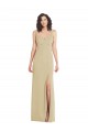 Trumpet Square Neck Stretch Crepe Long Champagne Prom Dress Canada
