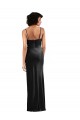 Column Cowl Neck Stretch Velvet Long Black Black Tie Prom Dress Canada