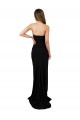 Column High Neck Stretch Crepe Long Black Prom Dress Canada