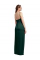 Column Square Neck Stretch Satin Long Hunter Prom Dress Canada