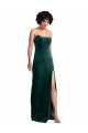 Sheath Strapless Stretch Velvet Long Dark Green Black Tie Prom Dress Canada