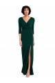 Trumpet V-Neck Spandex Long Dark Green Prom Dress Canada