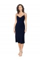 A-Line Cowl Neck Silk like Satin Midi Length Dark Navy Prom Dress Canada