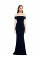 Mermaid Off the Shoulder Stretch Crepe Long Dark Navy Sleeveless Prom Party Dress Canada