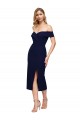 Mermaid Sweetheart Stretch Crepe Midi Length Dark Navy Prom Dress Canada
