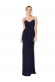 Mermaid Spaghetti Straps Soft Chiffon Long Dark Navy Prom Dress Canada