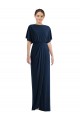 Sheath Bateau Neck Spandex Long Dark Navy Prom Dress Canada