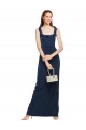 Sheath Scoop Neck Stretch Crepe Long Dark Navy Prom Dress Canada
