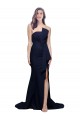 Sheath Strapless Stretch Crepe Sweep Train Dark Navy Prom Dress Canada