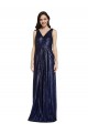 Sheath V-Neck Sequin Long Dark Navy Prom Dress Canada