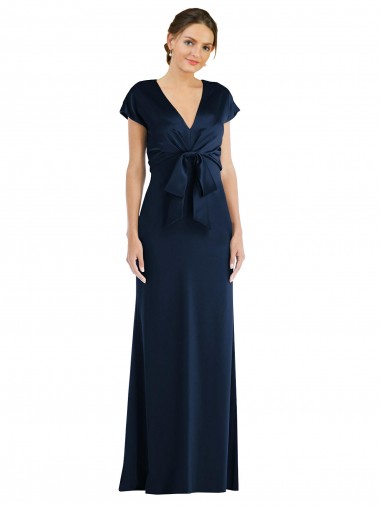 Trumpet Off the Shoulder Stretch Crepe Long Dark Navy Prom Dress Canada