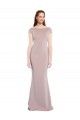 Mermaid Boat Neck Stretch Crepe Long Dusty Pink Prom Dress Canada