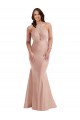 Mermaid Halter Neck Silk like Satin Long Dusty Pink Plus Size Formal Prom Dress Canada