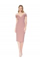 Mermaid High Neck Stretch Crepe Knee Length Dusty Pink Black Tie Prom Dress Canada