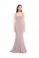 Mermaid Scoop Neck Stretch Crepe Long Dusty Pink Prom Dress Canada