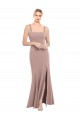 Mermaid High Neck Stretch Crepe Long Dusty Pink Prom Dress Canada
