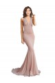 Mermaid V-Neck Spandex Long Dusty Pink Prom Dress Canada