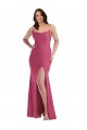Mermaid Cowl Neck Silk like Satin Long Fuchsia Plus Size Formal Prom Dress Canada