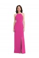 Trumpet High Neck Stretch Crepe Long Fuchsia Prom Dress Canada