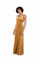 Column V-Neck Stretch Velvet Long Gold Black Tie Prom Dress Canada