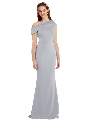 Mermaid One Shoulder Stretch Crepe Long Grey Prom Dress Canada