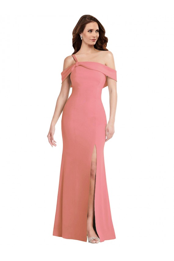 Trumpet One Shoulder Stretch Crepe Long Hot Pink Prom Dress Canada