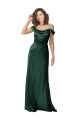 A-Line Spaghetti Straps Stretch Satin Long Hunter Prom Dress Canada