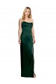 A-Line Strapless Stretch Satin Long Hunter Prom Dress Canada