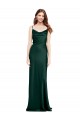 Sheath Cowl Neck Stretch Satin Long Hunter Black Tie Prom Dress Canada