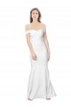 Mermaid Off the Shoulder Stretch Crepe Long Ivory Prom Dress Canada