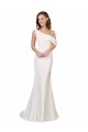 Sheath One Shoulder Stretch Crepe Sweep Train Ivory Prom Dress Canada