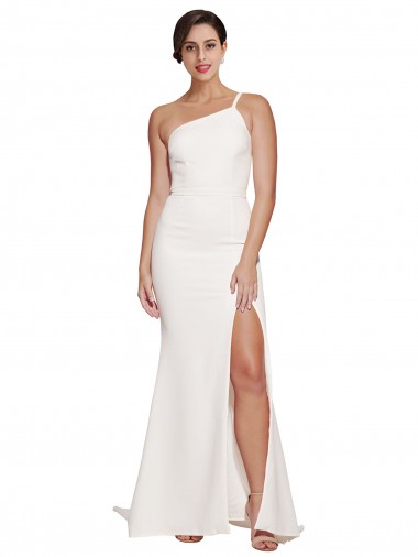 Sheath Strapless Stretch Crepe Sweep Train Ivory Prom Dress Canada