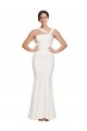 Sheath Square Neck Stretch Crepe Long Ivory Prom Dress Canada