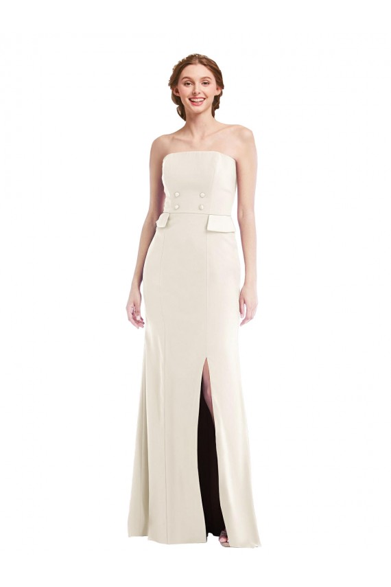 Trumpet Strapless Stretch Crepe Long Ivory Prom Dress Canada