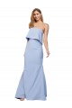 A-Line Strapless Stretch Crepe Long Light Sky Blue Prom Dress Canada
