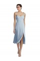 A-Line Sweetheart Stretch Crepe Midi Length Light Sky Blue Prom Dress Canada