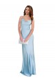 Sheath Cowl Neck Silk like Satin Long Light Sky Blue Prom Dress Canada
