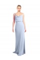 Sheath Cowl Neck Stretch Crepe Long Light Sky Blue Prom Dress Canada