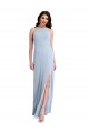 Sheath Halter Neck Stretch Crepe Long Light Sky Blue Prom Dress Canada