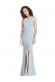 Trumpet Halter Neck Stretch Crepe Long Light Sky Blue Sleeveless Prom Party Dress Canada