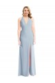 Trumpet Halter Neck Stretch Crepe Long Light Sky Blue Prom Dress Canada