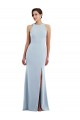 Trumpet Jewel Neck Stretch Crepe Long Light Sky Blue Prom Dress Canada